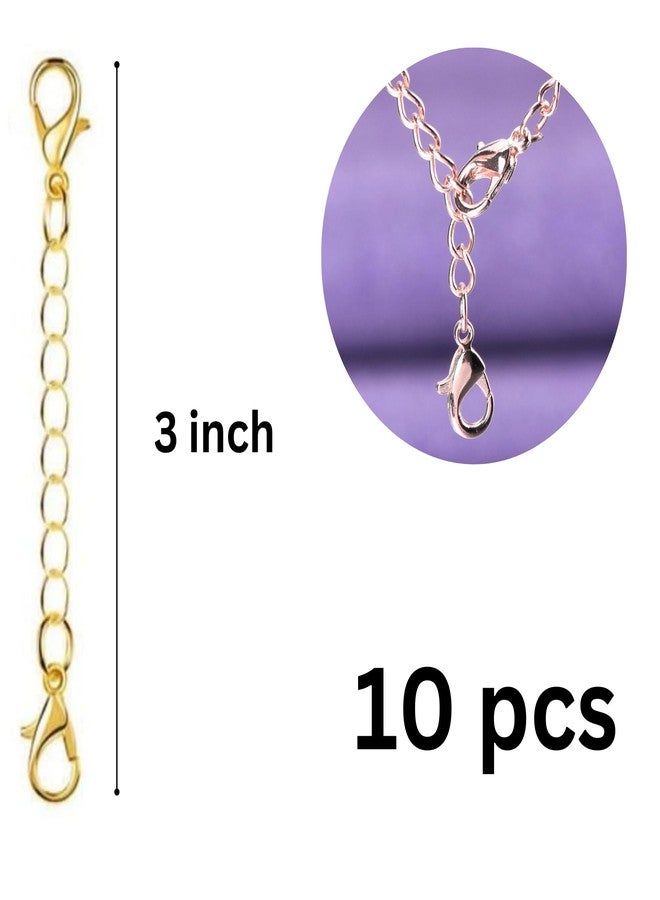 Hanging tree Jewelry Making Findings Extenders DIY Chain for Necklace Bracelet with Lobster Clasp 3Inchs (10pcs Gold) - Image 2